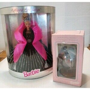 1998 Happy Holidays Special Edition Barbie-1998 Holiday Barbie Ornament Lot Of 2